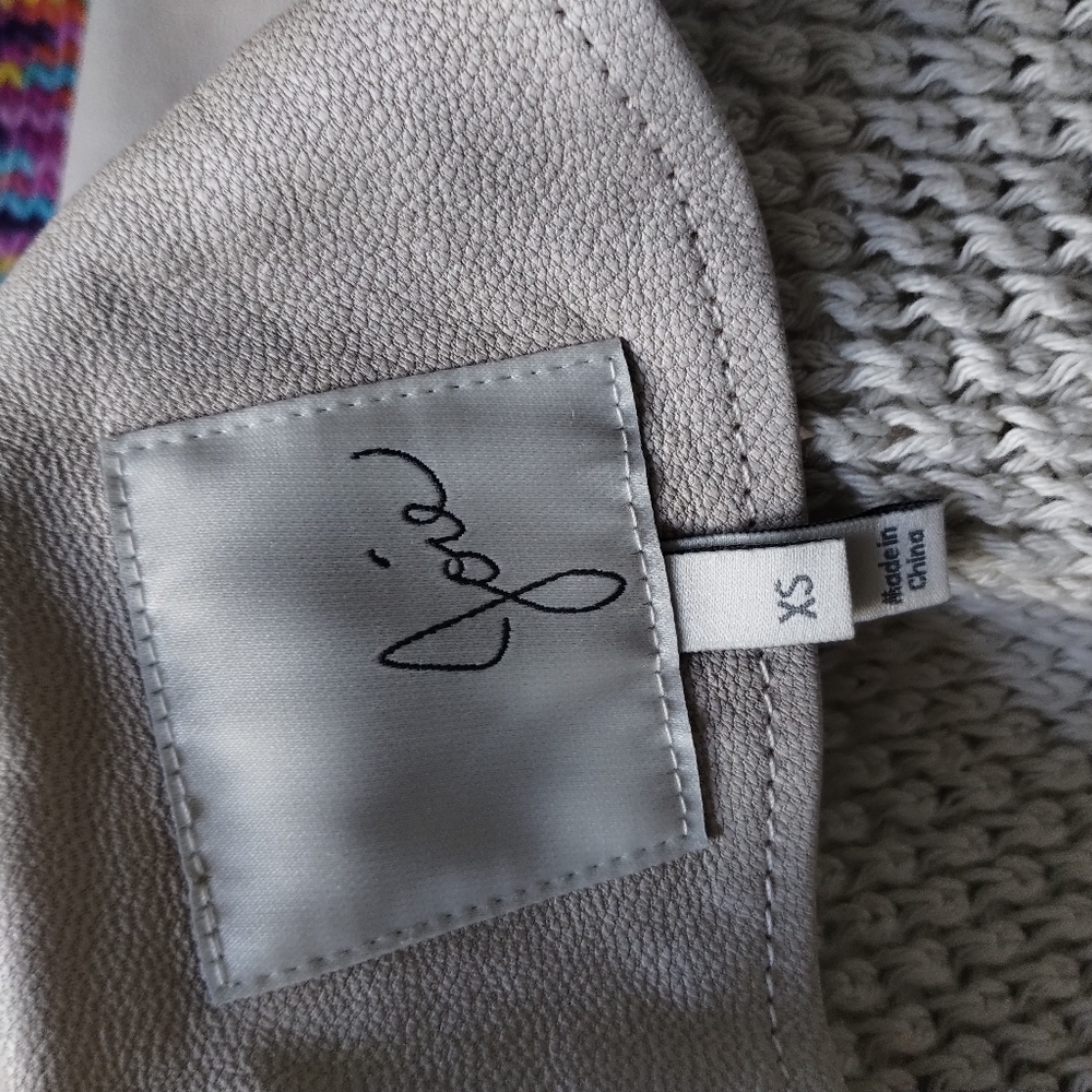Joie Front Zip Knit Leather Jacket XS - Picture 6 of 11